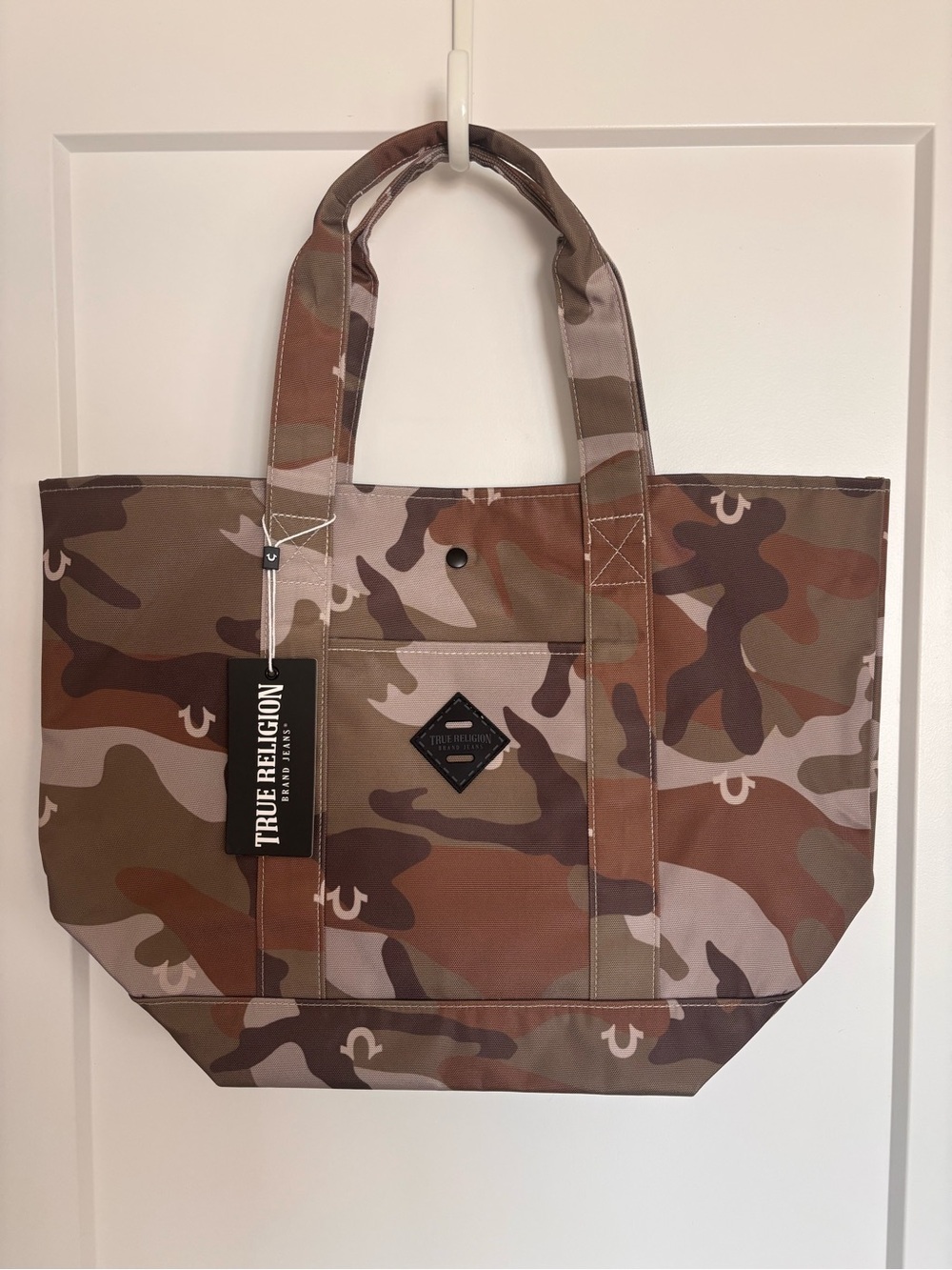 True Religion Camouflage Canvas Tote Bag - Brown Camo